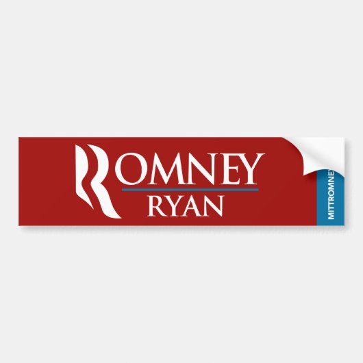 Romneyライアンのロゴのバンパーステッカーの赤 バンパーステッカー (正面)