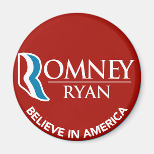 Romneyライアンはアメリカの円形の赤で信じます マグネット