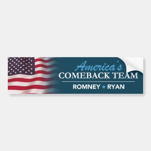 Romneyライアンアメリカのカムバックのチーム旗のバンパー バンパーステッカー