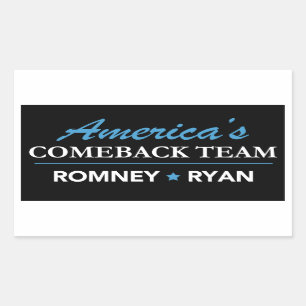 Romneyライアンアメリカのカムバックのチーム長方形 長方形シール