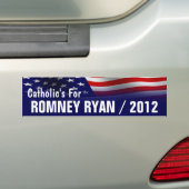 Romneyライアン2012年のためのカトリック教徒 バンパーステッカー (車上)
