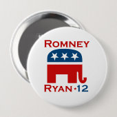 ROMNEYライアン2012年のGOP 缶バッジ (正面&裏面)
