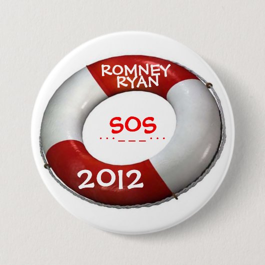 Romneyライアン2012年のSOSのライフセーバーボタン 缶バッジ (正面)