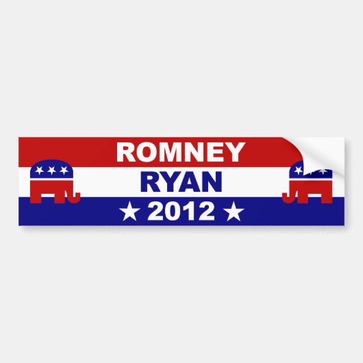 Romneyライアン2012年 バンパーステッカー (正面)