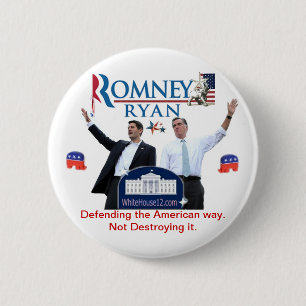 Romneyライアン: アメリカの方法の防御 缶バッジ