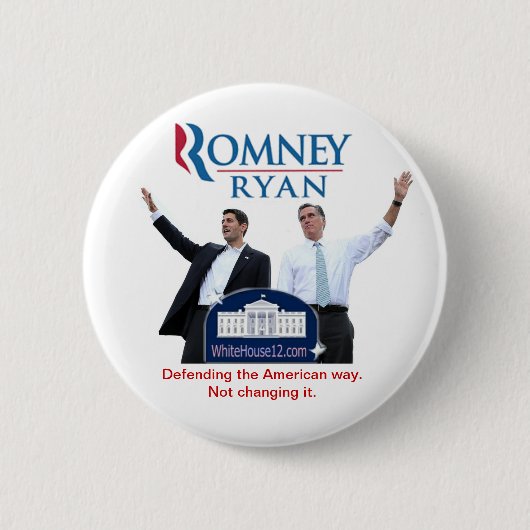 Romneyライアン: アメリカの方法の防御 缶バッジ (正面)