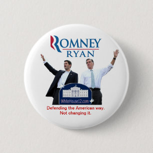 Romneyライアン: アメリカの方法の防御 缶バッジ