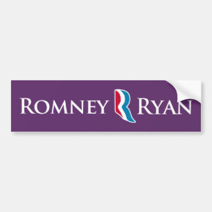 RomneyライアンRのロゴの紫色の背景のバンパー バンパーステッカー