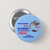 ROMNEY及びJINDAL 2012ボタン 缶バッジ (正面&裏面)