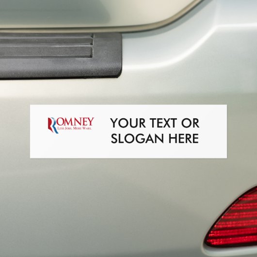 Romney -より少ない仕事、より多くの戦争 バンパーステッカー (車上)