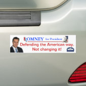 Romney: アメリカの方法の防御 バンパーステッカー (車上)