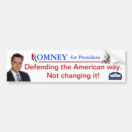 Romney: アメリカの方法の防御 バンパーステッカー (正面)