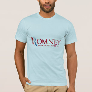 Romney -アメリカ(赤い) .pngで信じて下さい tシャツ