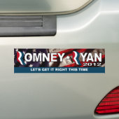 Romney/ライアン2012年-今回を訂正するためにそれを得て下さい バンパーステッカー (車上)