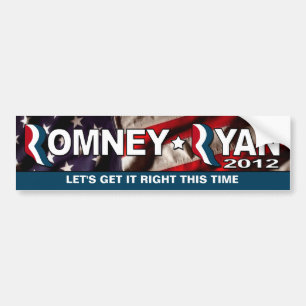 Romney/ライアン2012年-今回を訂正するためにそれを得て下さい バンパーステッカー