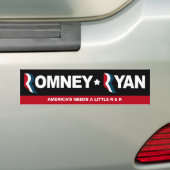 Romney/ライアン2012年- R及びRの時間 バンパーステッカー (車上)