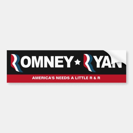 Romney/ライアン2012年- R及びRの時間 バンパーステッカー (正面)