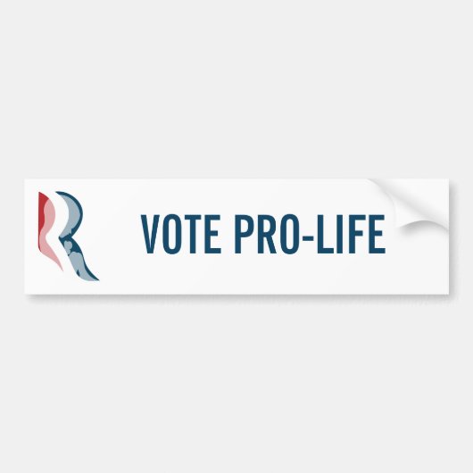 Romney: 妊娠中絶反対投票 バンパーステッカー (正面)