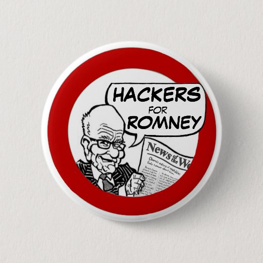 Romney 2012のハッカー 缶バッジ (正面)