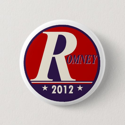 Romney 2012の大きいR 缶バッジ (正面)