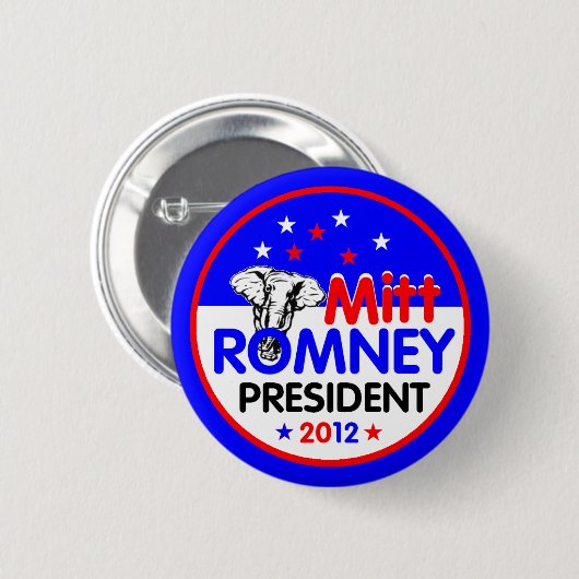 Romney 2012ボタン 缶バッジ (正面&裏面)