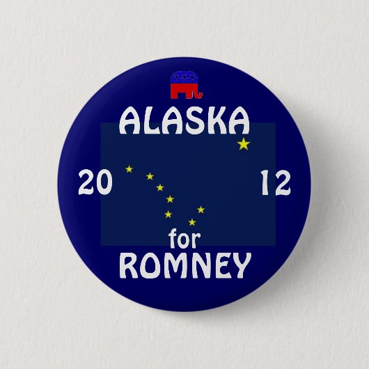 Romney 2012年のためのアラスカ 缶バッジ (正面)
