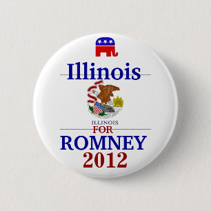 Romney 2012年のためのイリノイ 缶バッジ
