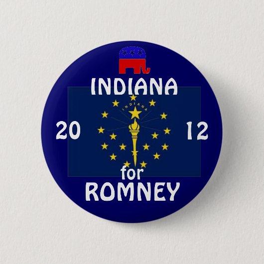 Romney 2012年のためのインディアナ 缶バッジ (正面)