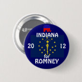 Romney 2012年のためのインディアナ 缶バッジ (正面&裏面)