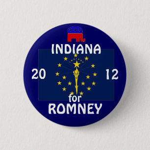Romney 2012年のためのインディアナ 缶バッジ