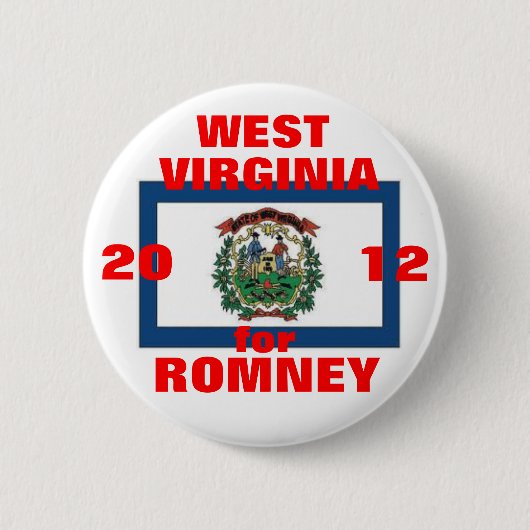 Romney 2012年のためのウェストヴァージニア 缶バッジ (正面)