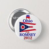Romney 2012年のためのオハイオ州 缶バッジ (正面&裏面)