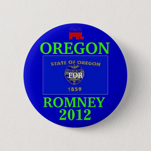 Romney 2012年のためのオレゴン 缶バッジ (正面)