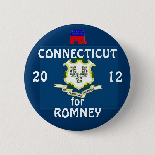 Romney 2012年のためのコネチカット 缶バッジ (正面)
