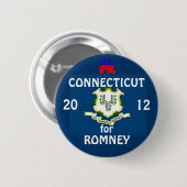 Romney 2012年のためのコネチカット 缶バッジ (正面&裏面)