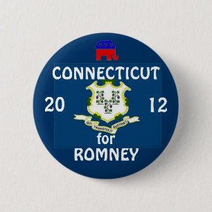 Romney 2012年のためのコネチカット 缶バッジ