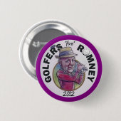Romney 2012年のためのゴルファー 缶バッジ (正面&裏面)