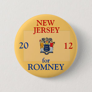 Romney 2012年のためのニュージャージー 缶バッジ