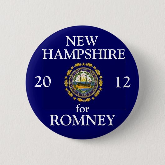Romney 2012年のためのニューハンプシャー 缶バッジ (正面)