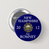 Romney 2012年のためのニューハンプシャー 缶バッジ (正面&裏面)