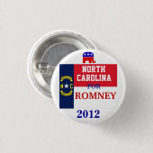 Romney 2012年のためのノースカロライナ 缶バッジ (正面&裏面)