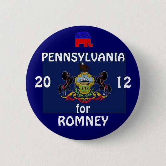 Romney 2012年のためのペンシルバニア 缶バッジ (正面)