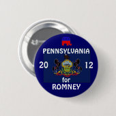 Romney 2012年のためのペンシルバニア 缶バッジ (正面&裏面)