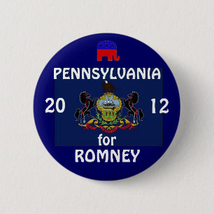 Romney 2012年のためのペンシルバニア 缶バッジ
