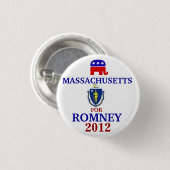 Romney 2012年のためのマサチューセッツ 缶バッジ (正面&裏面)