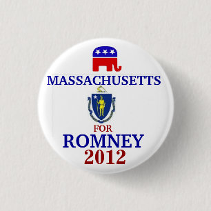 Romney 2012年のためのマサチューセッツ 缶バッジ