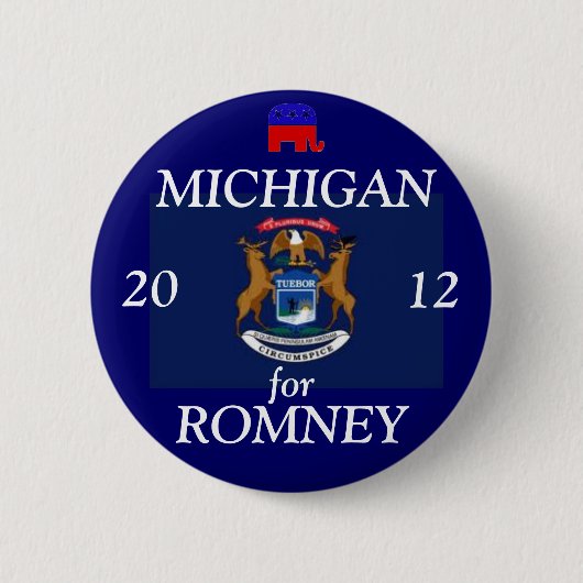 Romney 2012年のためのミシガン州 缶バッジ (正面)