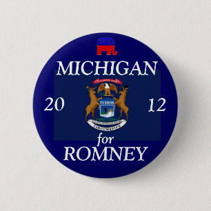 Romney 2012年のためのミシガン州 缶バッジ