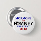 Romney 2012年のためのモルモン教徒 缶バッジ (正面&裏面)