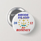 Romney 2012年のためのロードアイランド 缶バッジ (正面&裏面)
